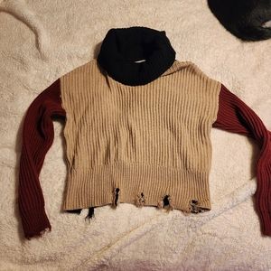 Vici distressedColorblock Sweater